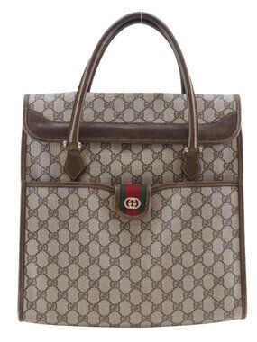 GUCCI Old Gucci Handbag 02.4139.58 Sherry line Interlocking GG Brown PVC